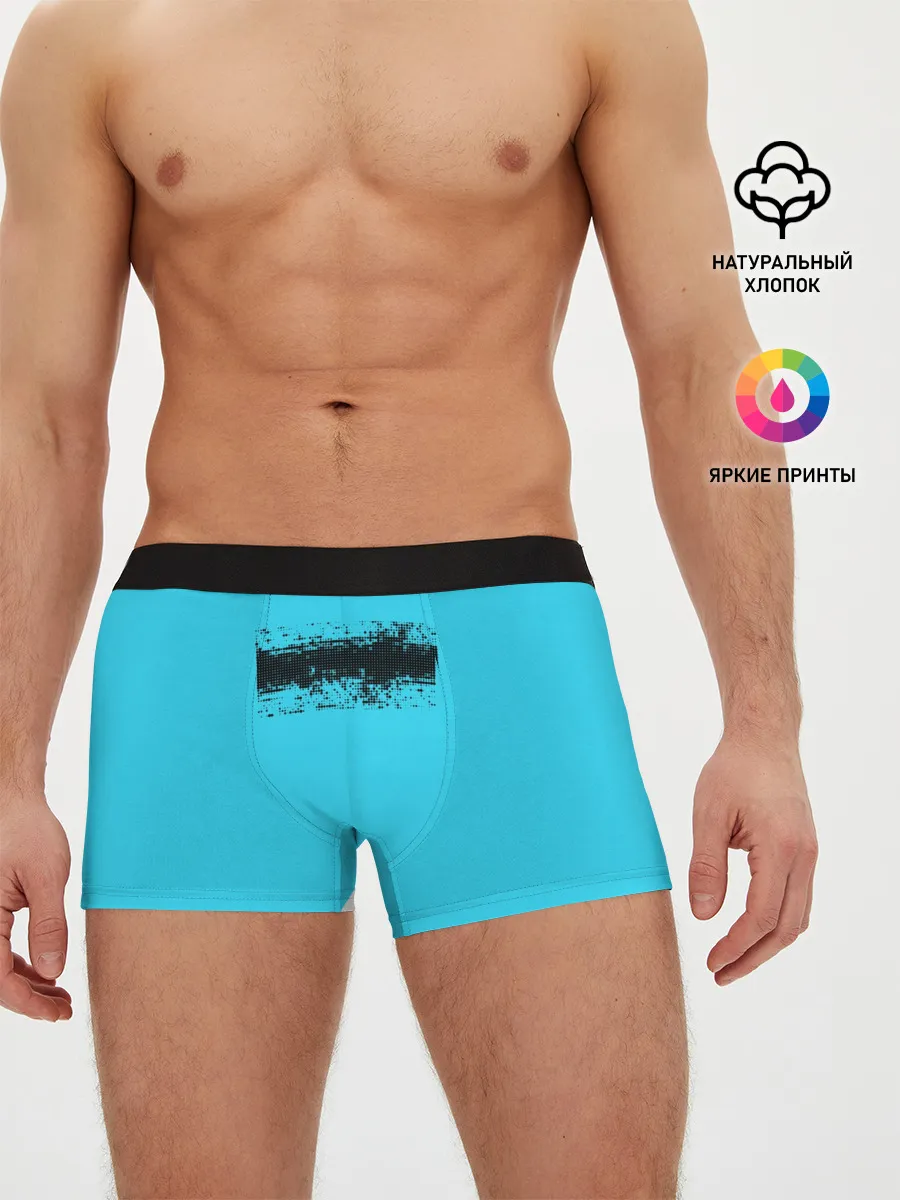 Мужские трусы боксеры / Гранж голубой