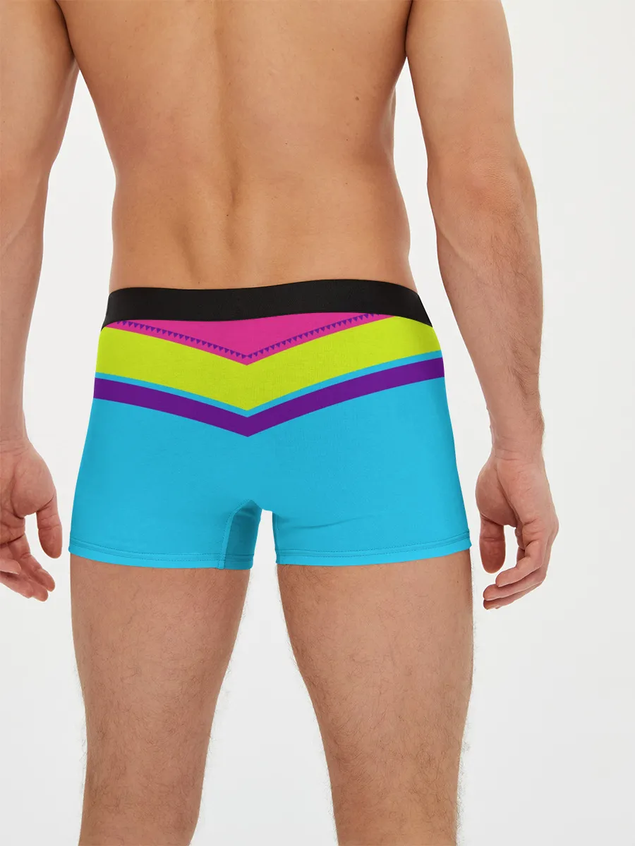 Мужские трусы боксеры / Цветные треугольники_голубой