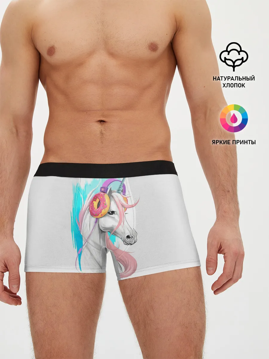 Мужские трусы боксеры / Music Unicorn Art