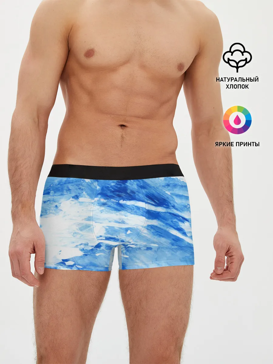 Мужские трусы боксеры / Вода акварель