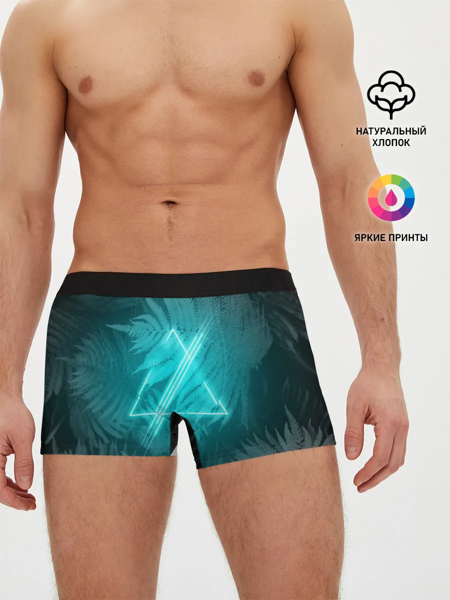 Мужские трусы боксеры / Neon light blue