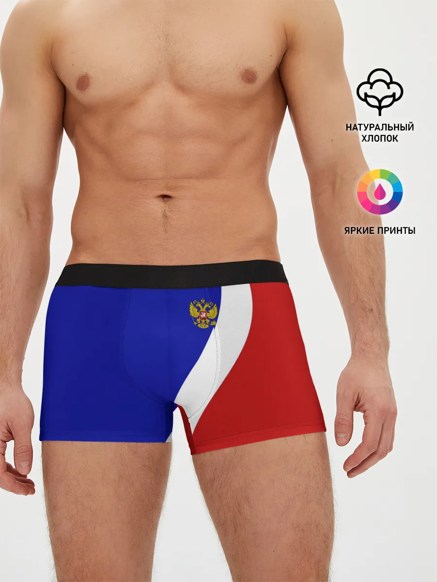 Мужские трусы боксеры / Герб РФ Триколор