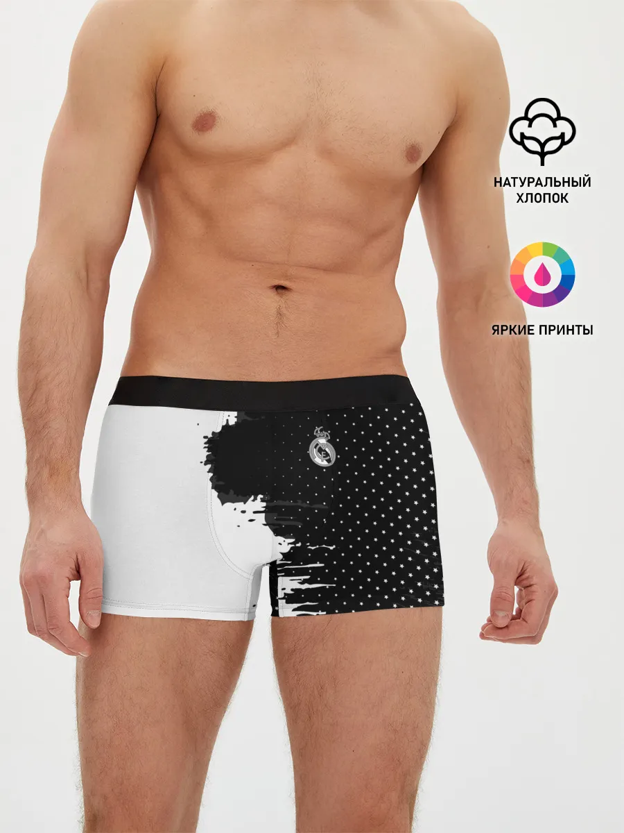 Мужские трусы боксеры / Real Madrid uniform black 2018