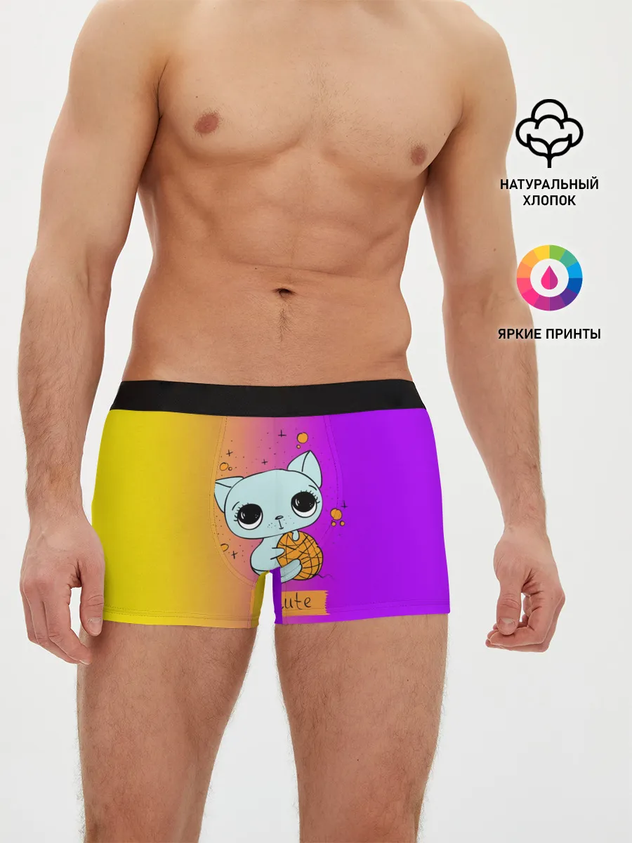 Мужские трусы боксеры / Милый котёнок