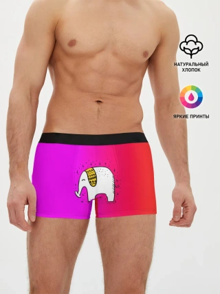 Мужские трусы боксеры / Радужный слоник