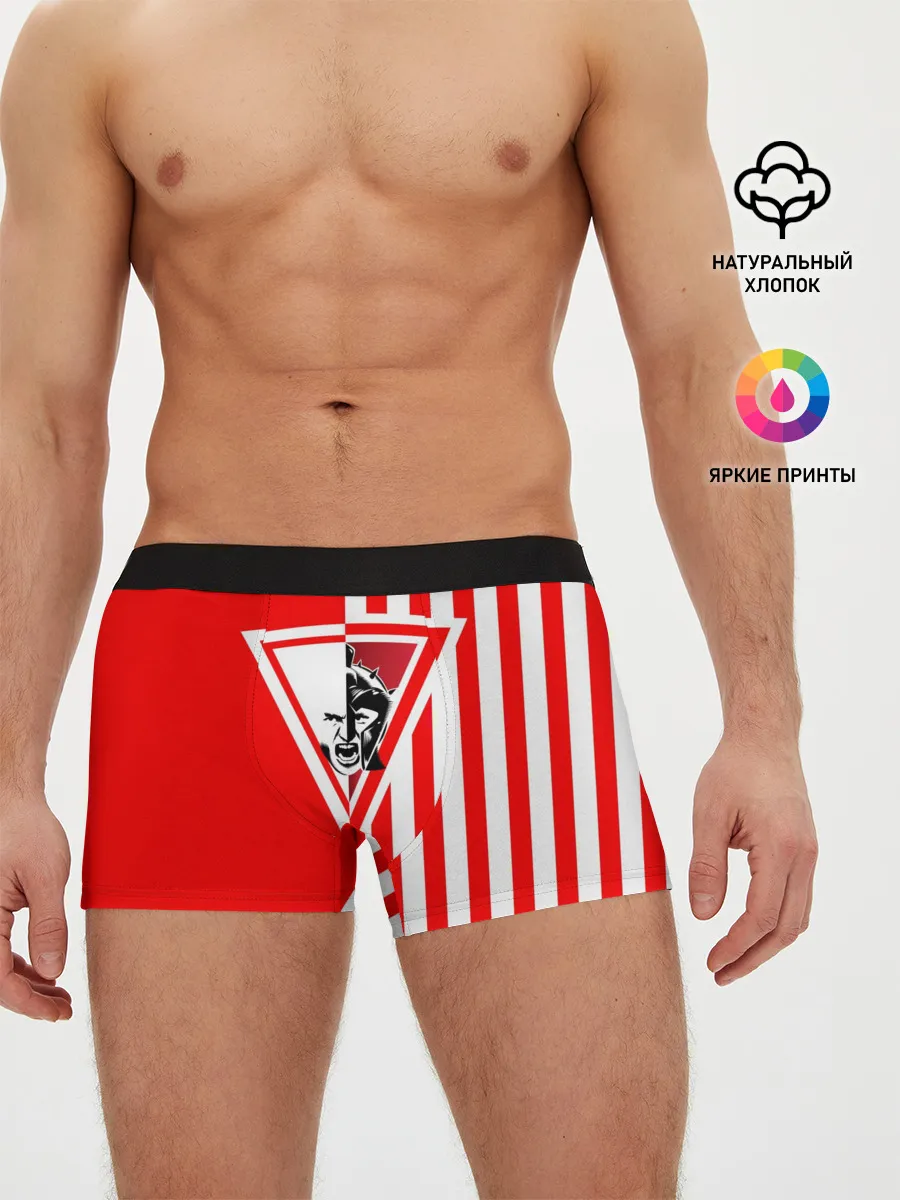 Мужские трусы боксеры / Красно-белый воин
