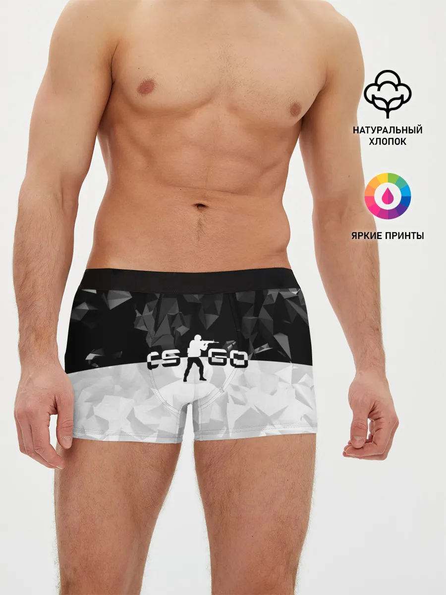 Мужские трусы боксеры / CS GO BLACK WHITE GEOMETRY