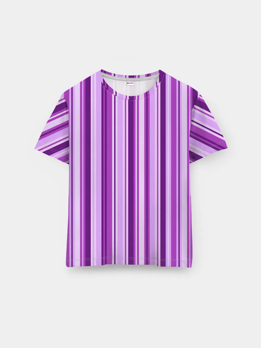 Мужская базовая футболка / Фиолетово-чёрные полосы