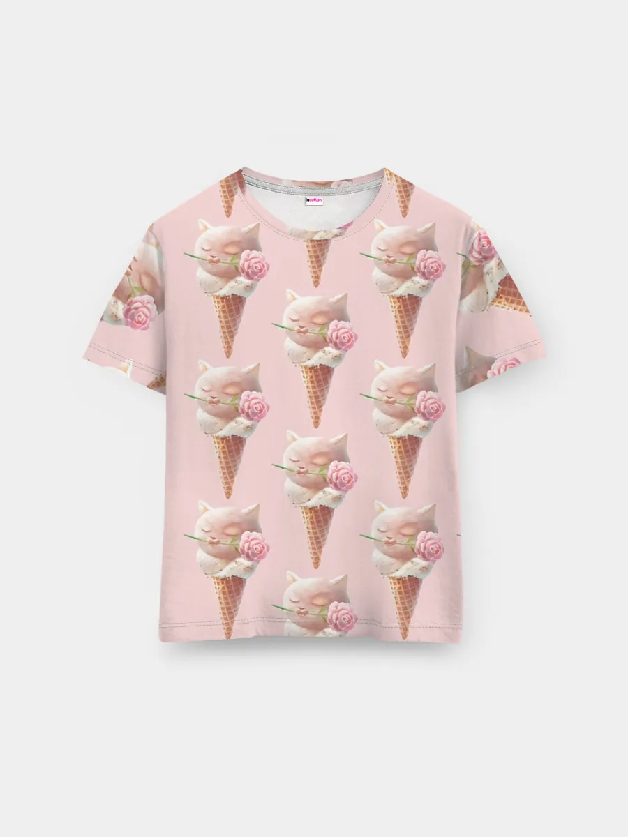 Мужская базовая футболка / Мороженное | Кошечки