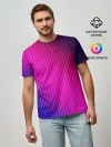 Мужская базовая футболка / Фиолетово-малиновый градиент