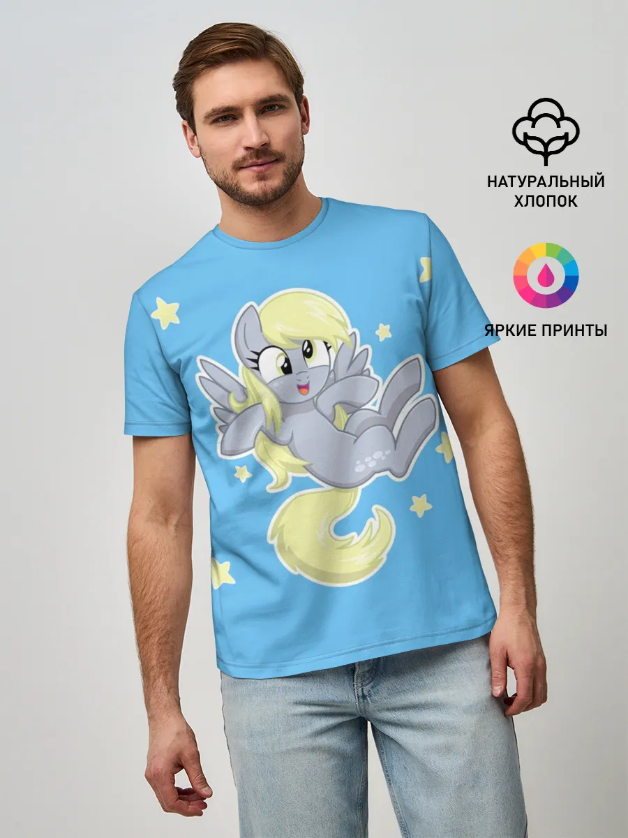 Мужская базовая футболка / Пони в звёздном небе