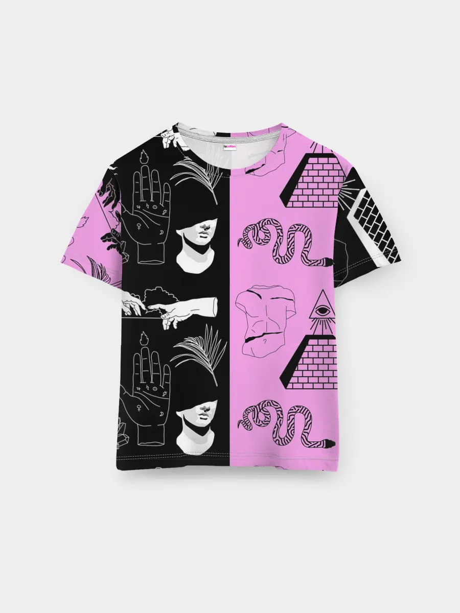 Мужская базовая футболка / руки, статуи