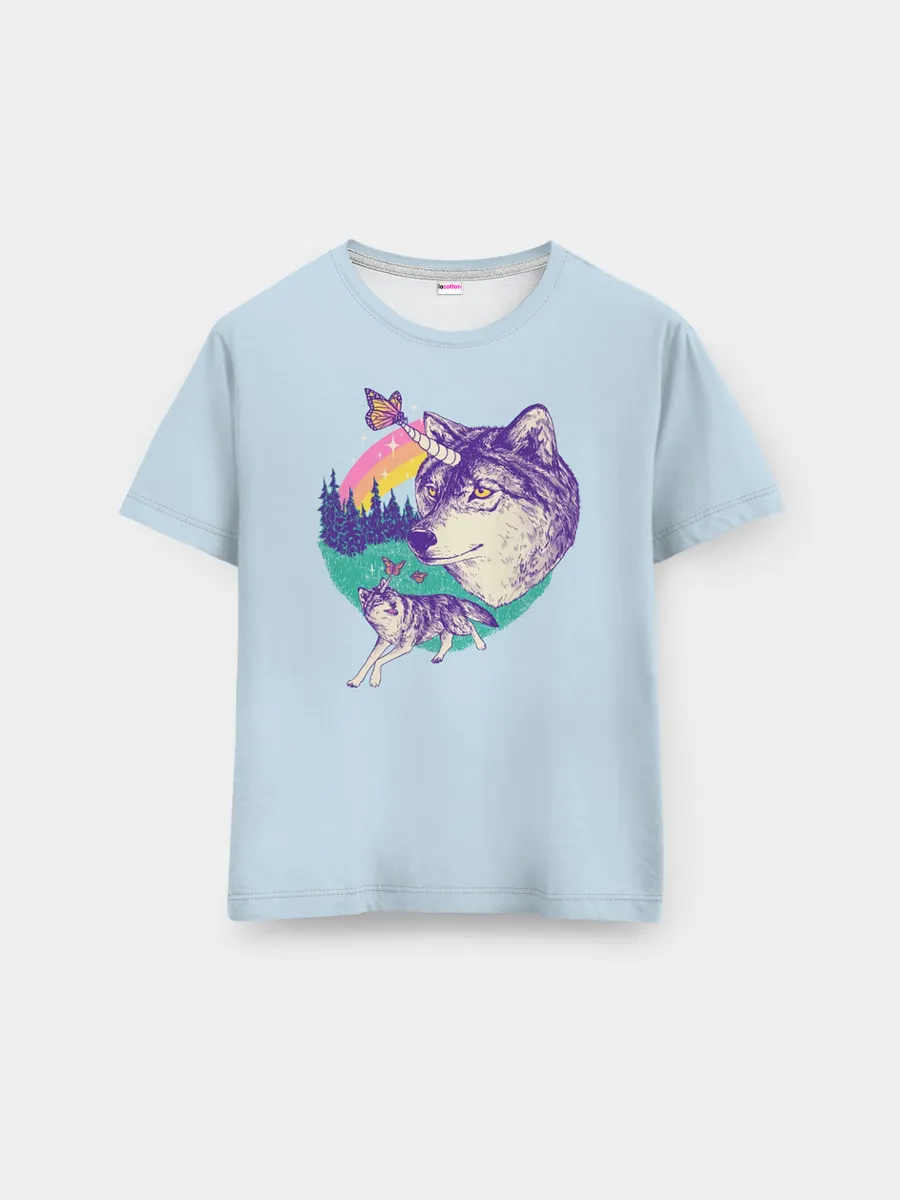 Мужская базовая футболка / Волк единорог