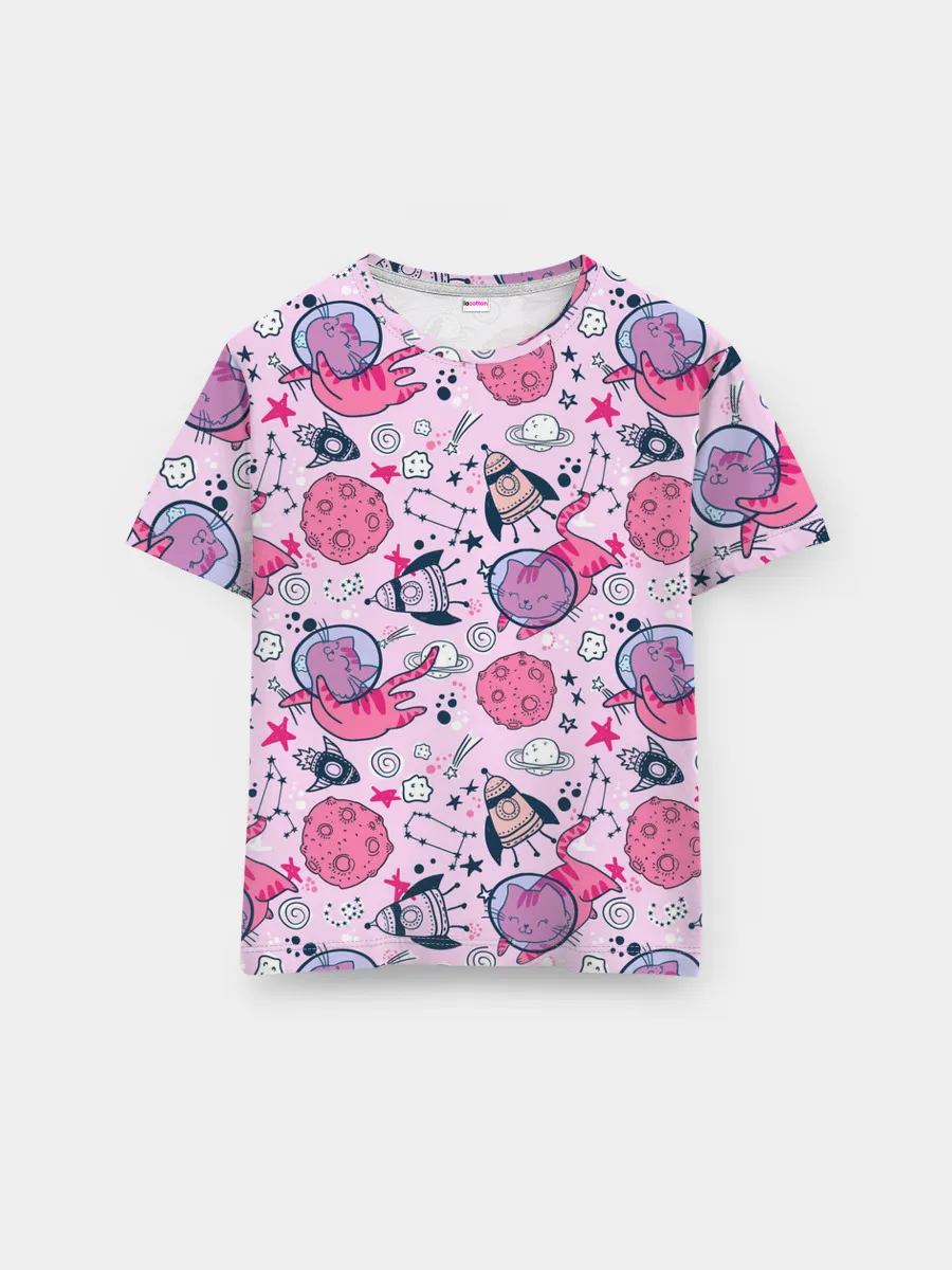 Мужская базовая футболка / Кошки в космосе