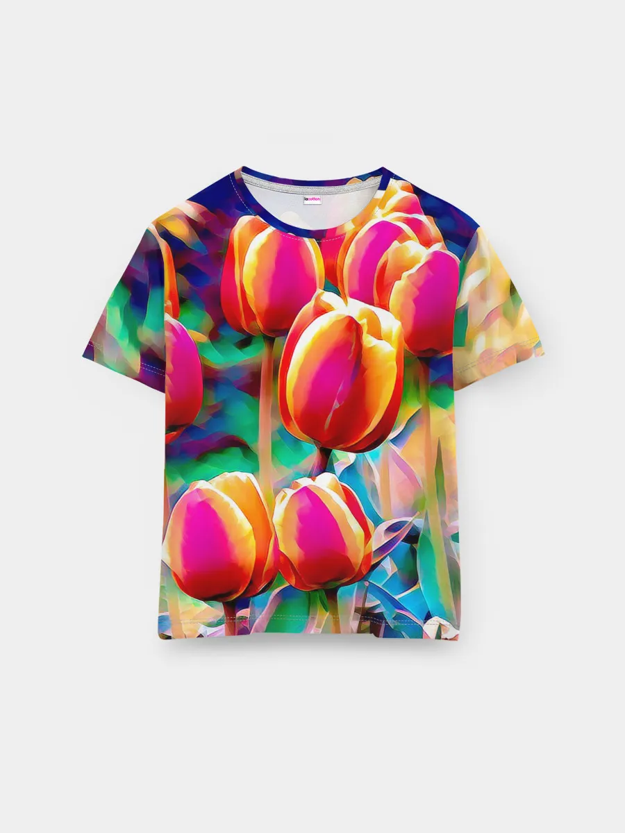 Мужская базовая футболка / Тюльпаны