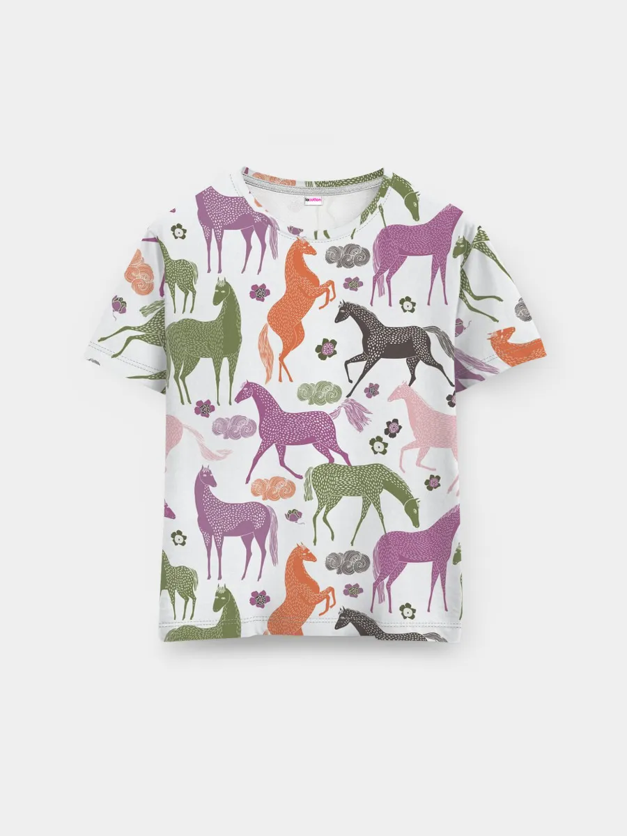 Мужская базовая футболка / лошадки