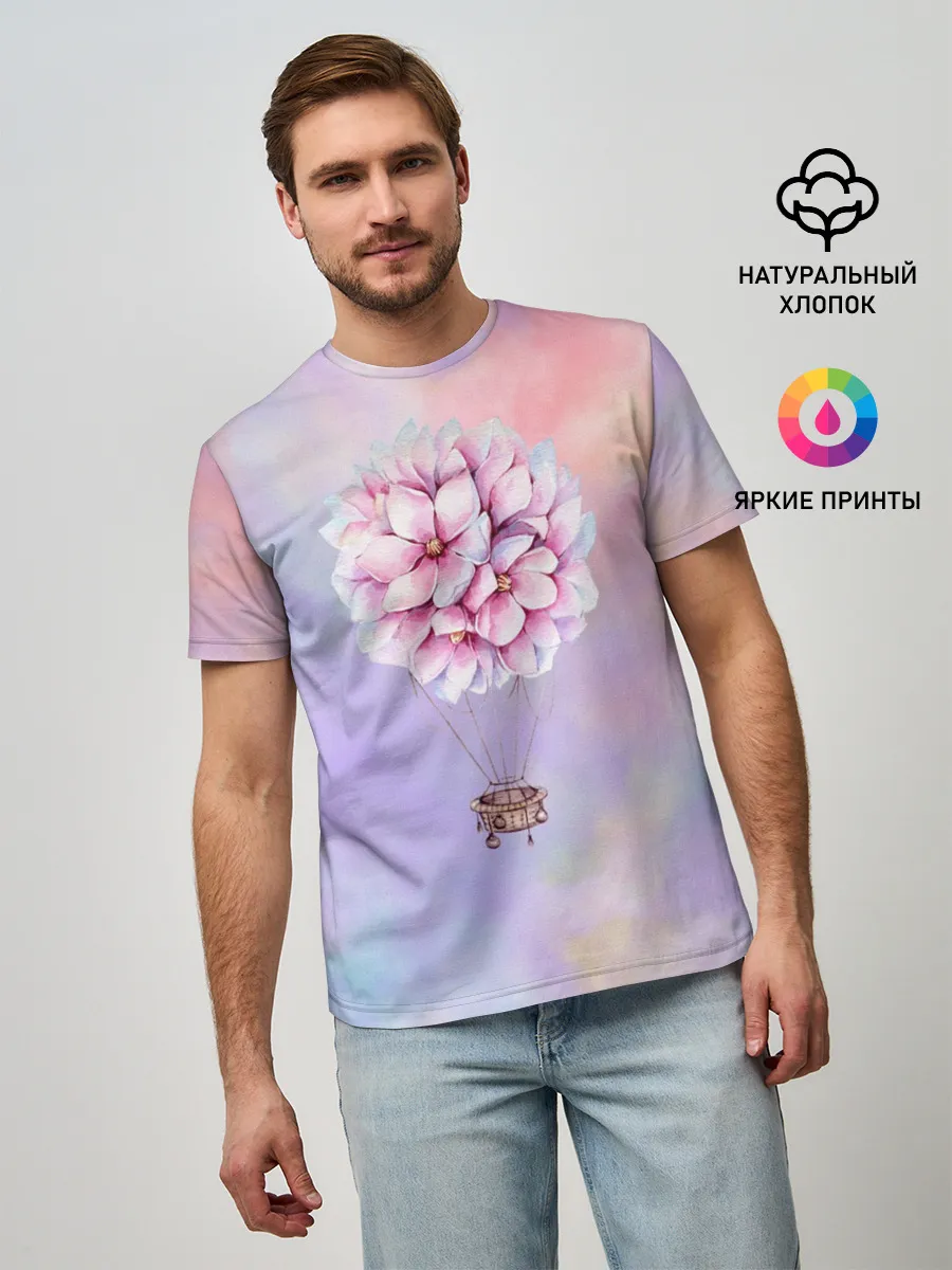Мужская базовая футболка / Нежный Воздушный Шар