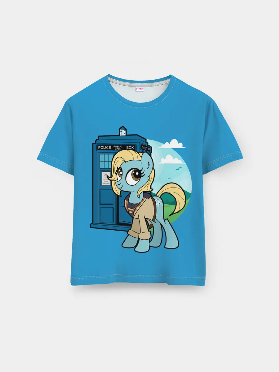 Мужская базовая футболка / Пони х Доктор Кто