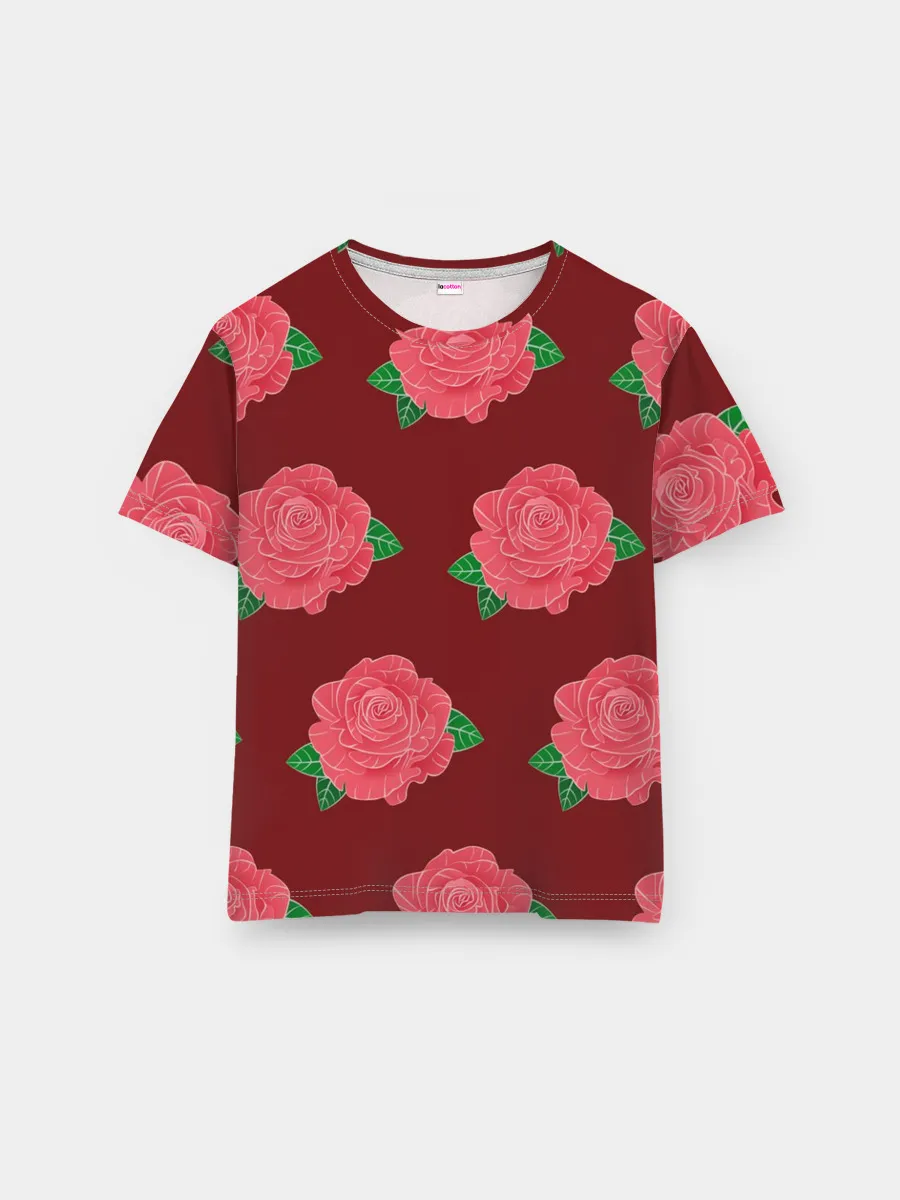 Мужская базовая футболка / Розы на красном