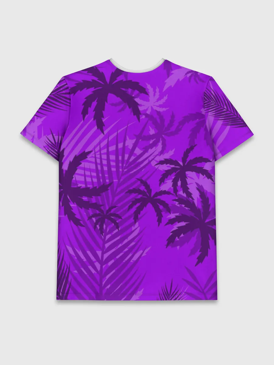 Мужская базовая футболка / ФИОЛЕТОВЫЕ ПАЛЬМЫ / ТРОПИКИ