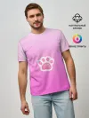 Мужская базовая футболка / Розовая лапка с подушечками