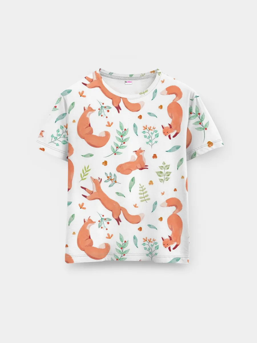 Мужская базовая футболка / Акварельные лисички