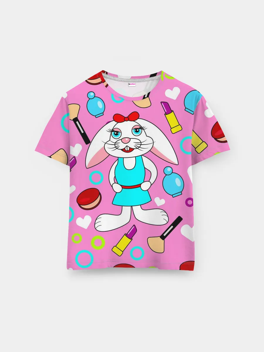 Мужская базовая футболка / кролик и косметика