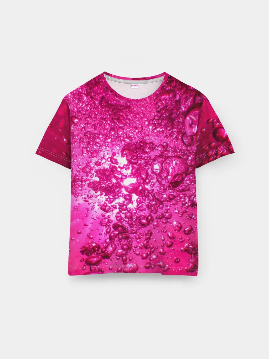 Мужская базовая футболка / Розовые Пузырьки