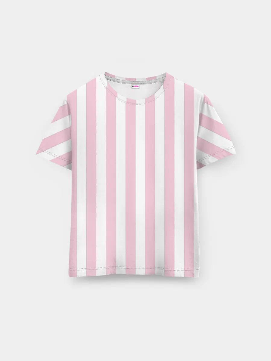 Мужская базовая футболка / Розовые линии