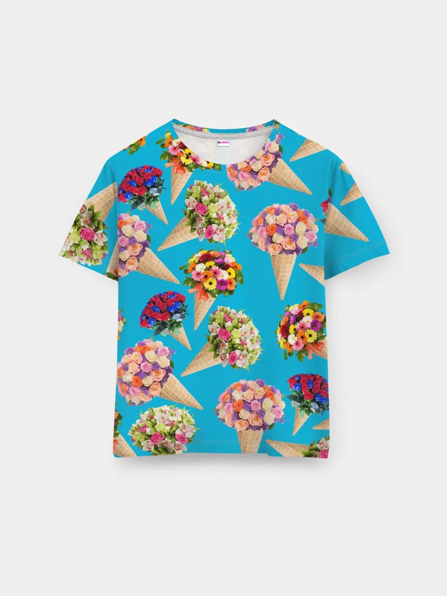 Мужская базовая футболка / Рожок цветов