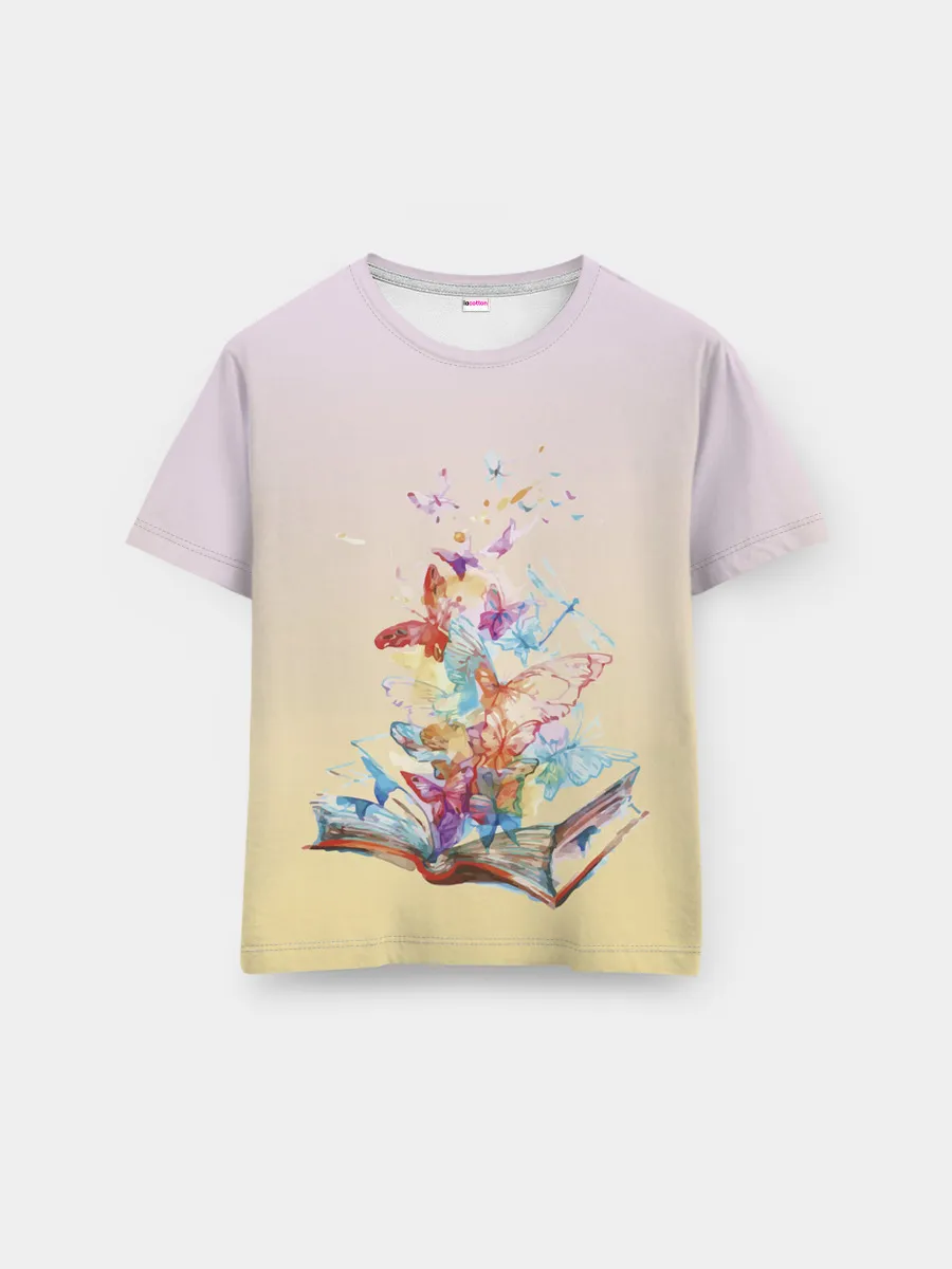 Мужская базовая футболка / бабочки из книги