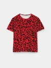 Мужская базовая футболка / Леопард Красный