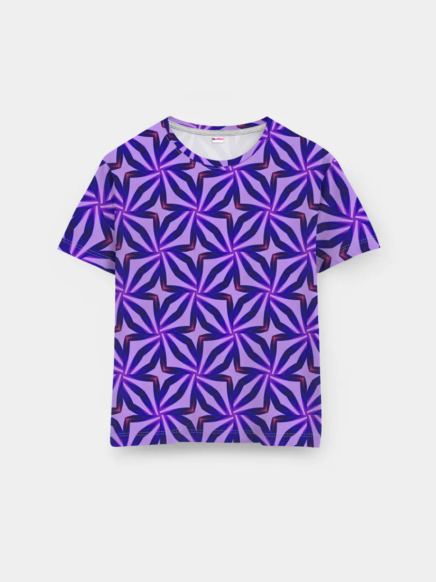 Мужская базовая футболка / Синие острые узоры