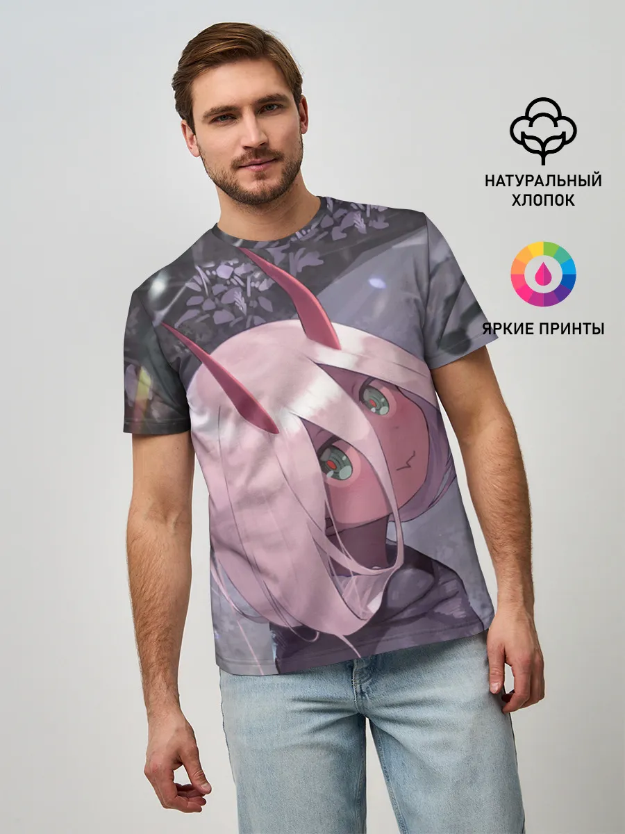 Мужская базовая футболка / Ноль два арт серый