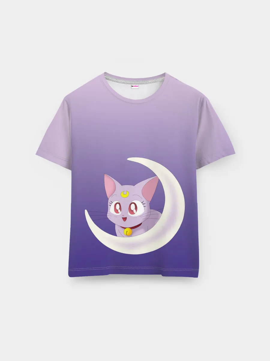 Мужская базовая футболка / кошка из сейлормун