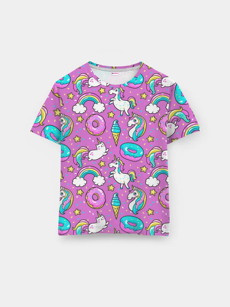 Мужская базовая футболка / Pink unicorn