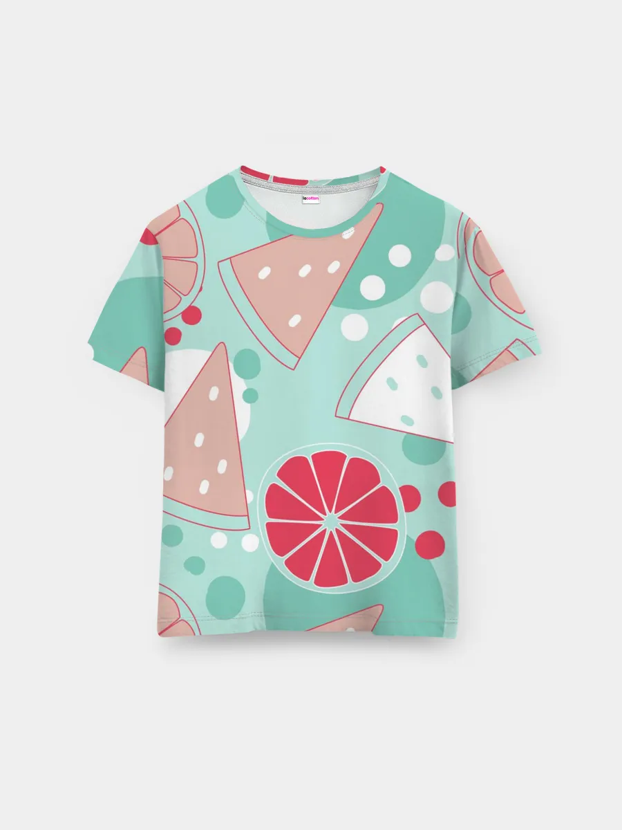 Мужская базовая футболка / Арбузно-цитрусовый узор