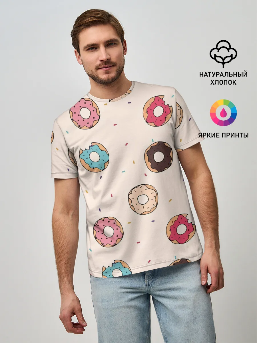 Мужская базовая футболка / Кусанные пончики