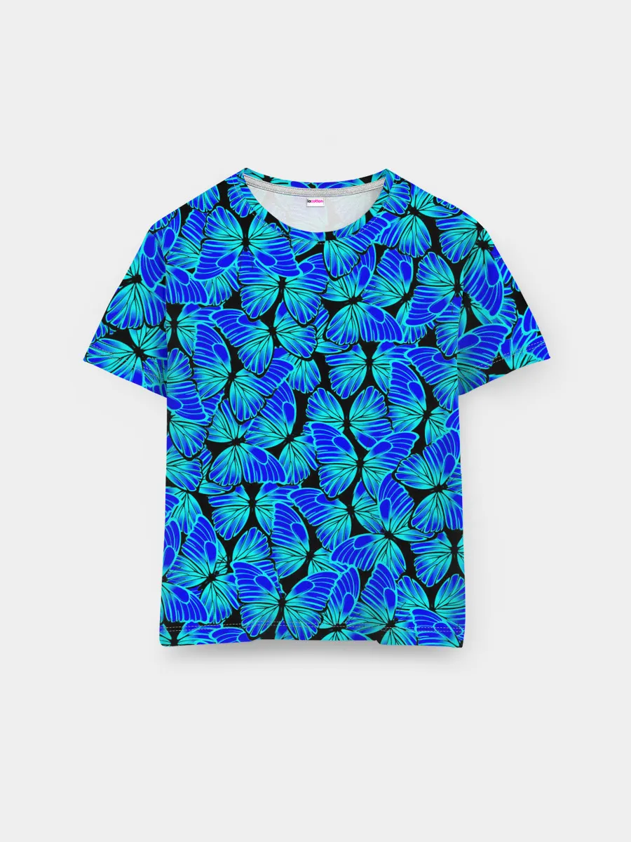 Мужская базовая футболка / Голубые бабочки