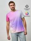 Мужская базовая футболка / светлый градиент розовый мода