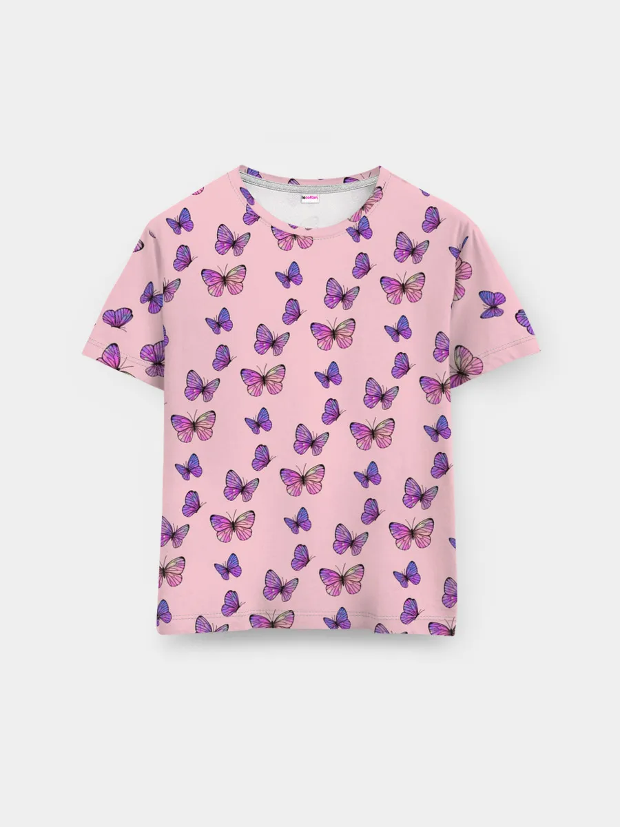 Мужская базовая футболка / Бабочки фиолетовые | 2