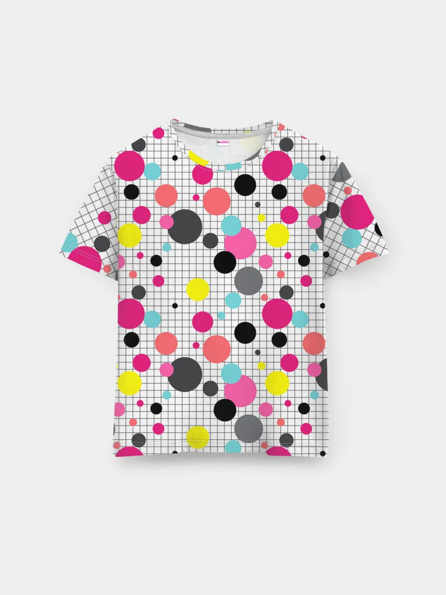 Мужская базовая футболка / Горох разноцветный.