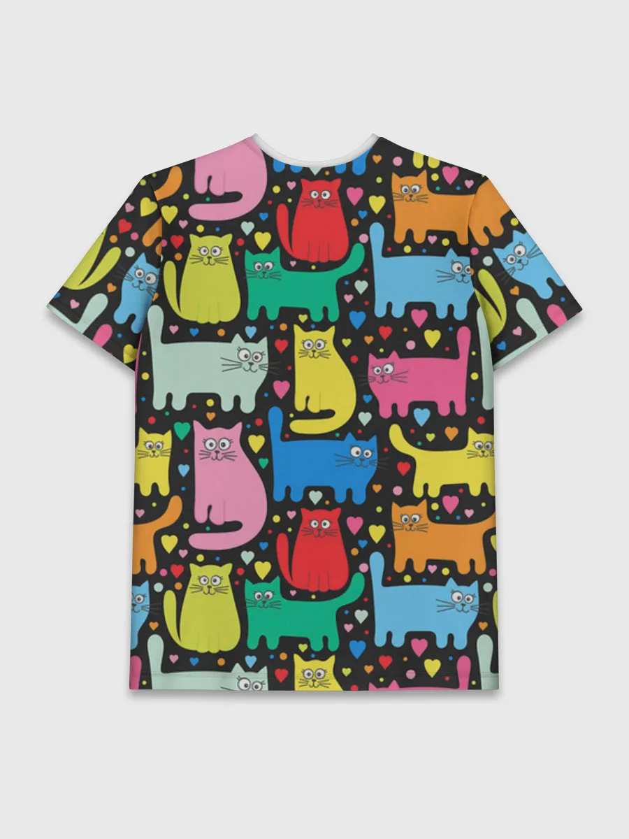 Мужская базовая футболка / Разноцветные котики