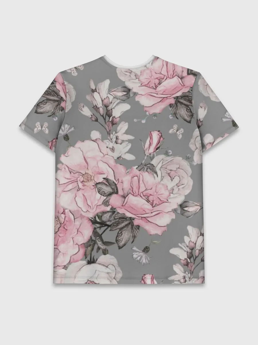 Мужская базовая футболка / Розовые розы