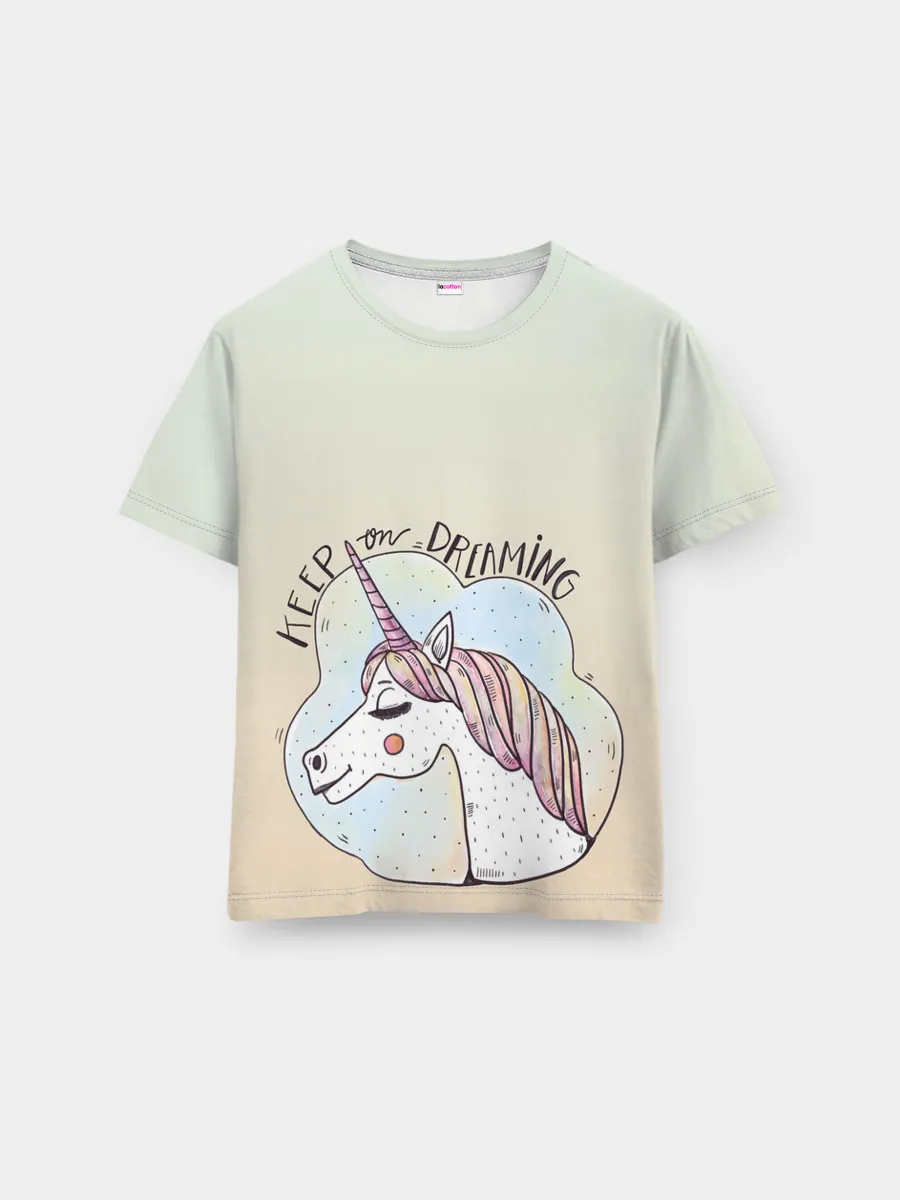 Мужская базовая футболка / мечтай единорог