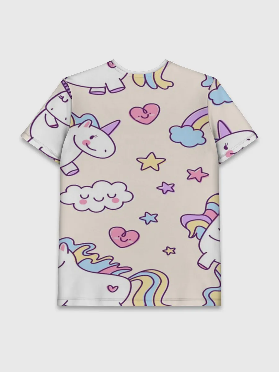 Мужская базовая футболка / Радужные Единорожки