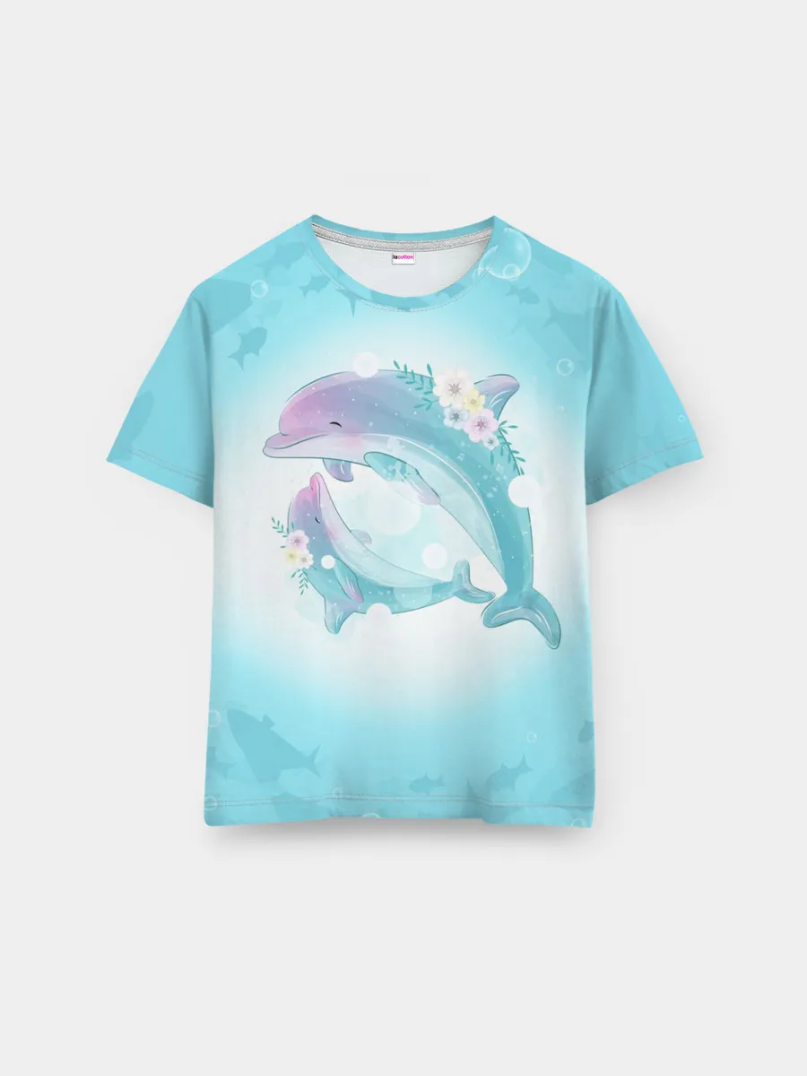 Мужская базовая футболка / Два дельфина