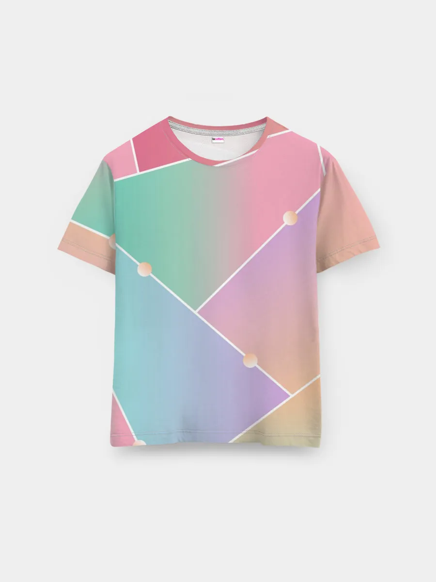 Мужская базовая футболка / Нежные цвета геометрии