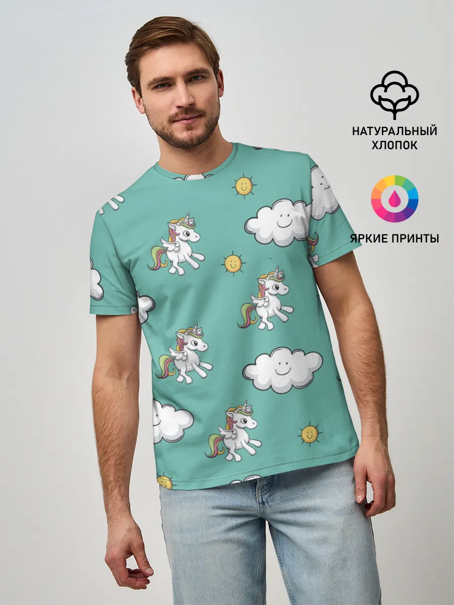 Мужская базовая футболка / Любовь к единорогам