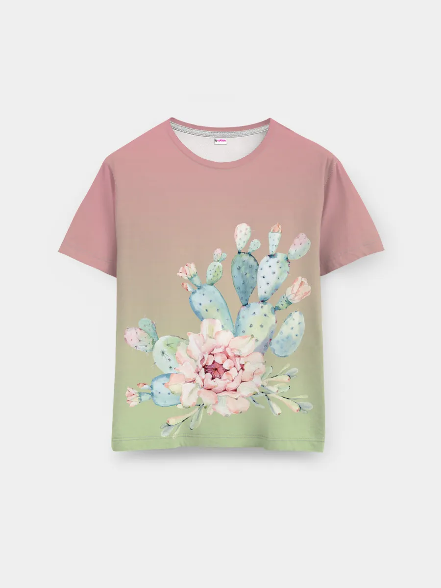 Мужская базовая футболка / суккулент градиент